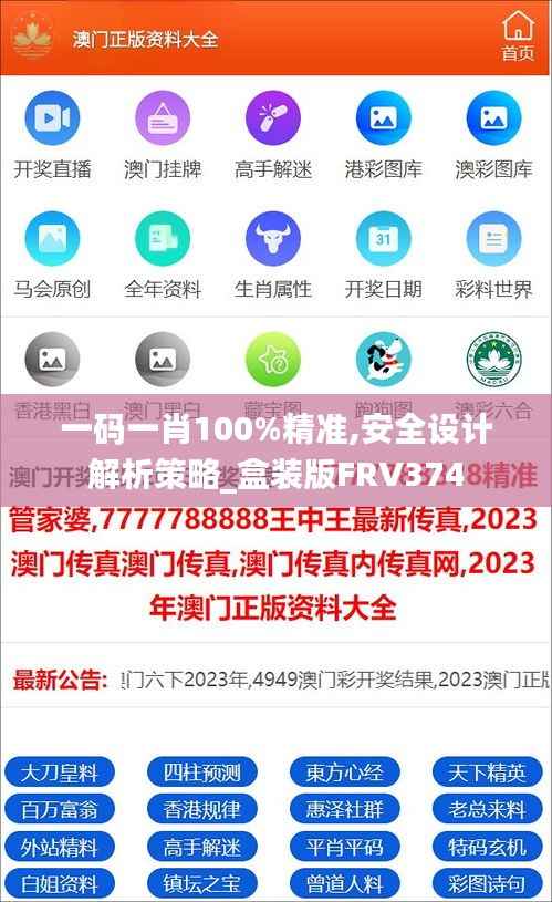 一码一肖100%精准,安全设计解析策略_盒装版FRV374