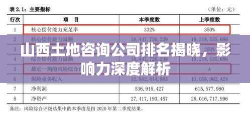 山西土地咨询公司排名揭晓，影响力深度解析